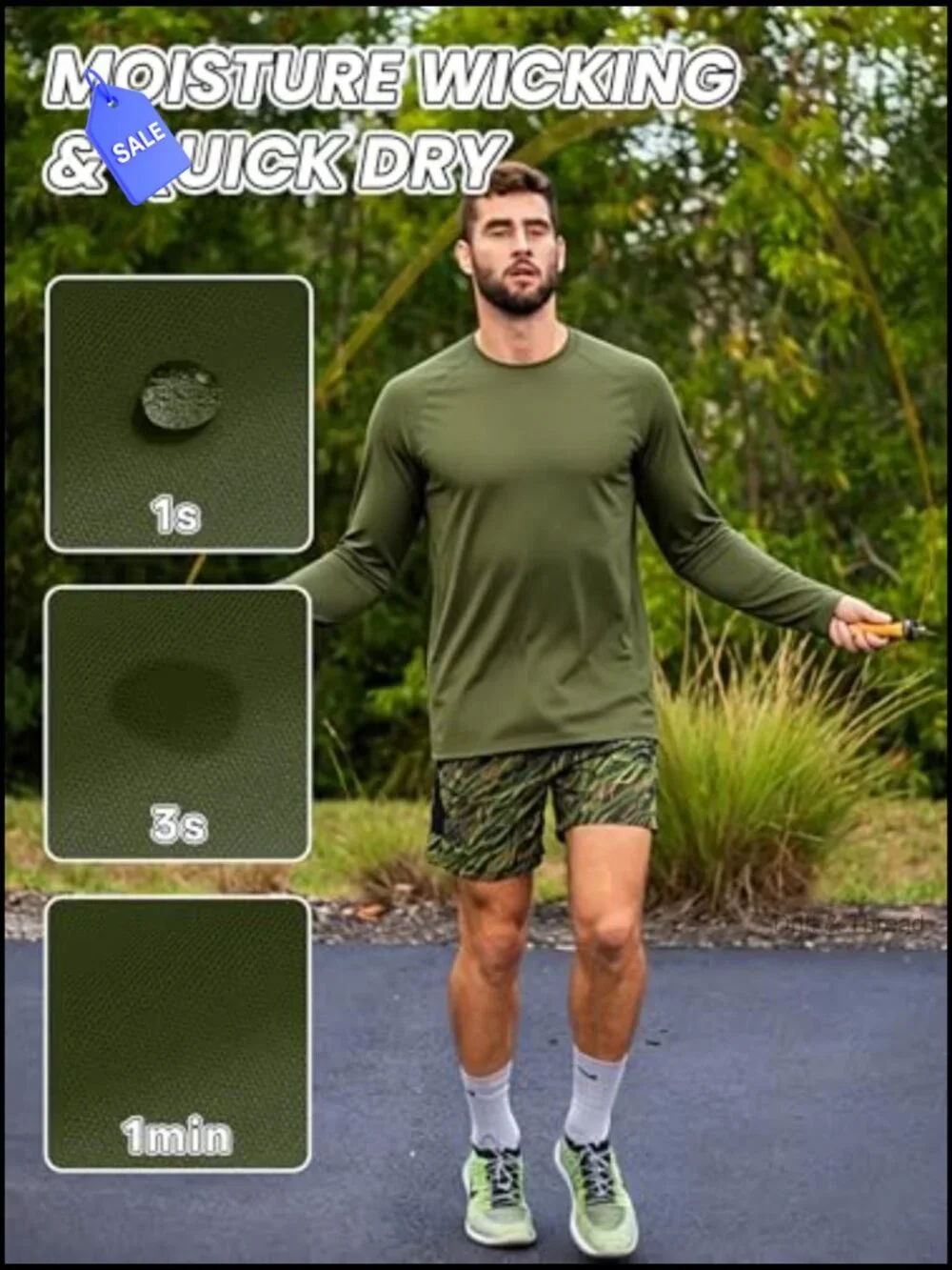 3 Pack Long Sleeve UPF 50+ Sun Protection Rash Guard Tees Men Hiking Running